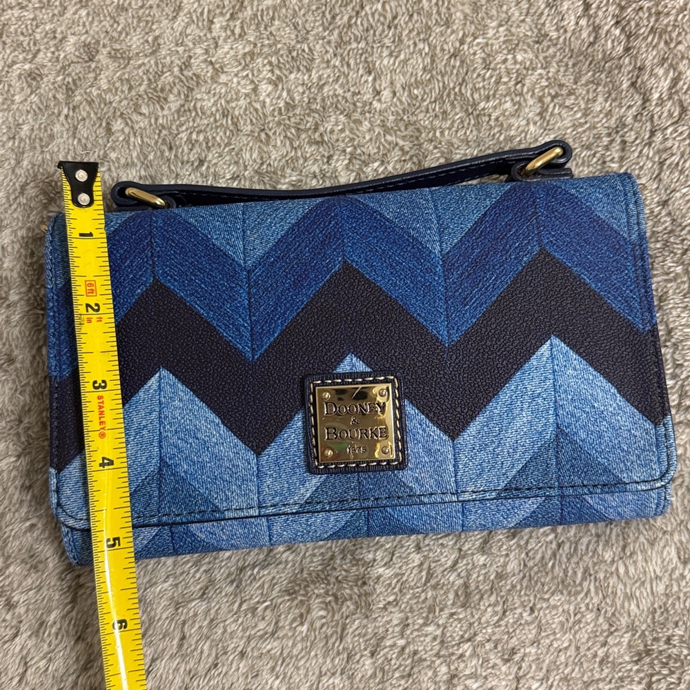 Dooney & Bourke Chevron Crossbody Bag in Blue and Black - Picture 9 of 9